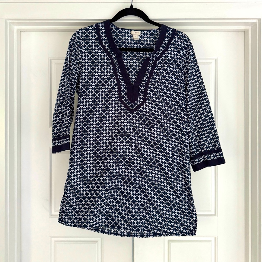 J. Crew Geometric Print Cotton Tunic, size Small